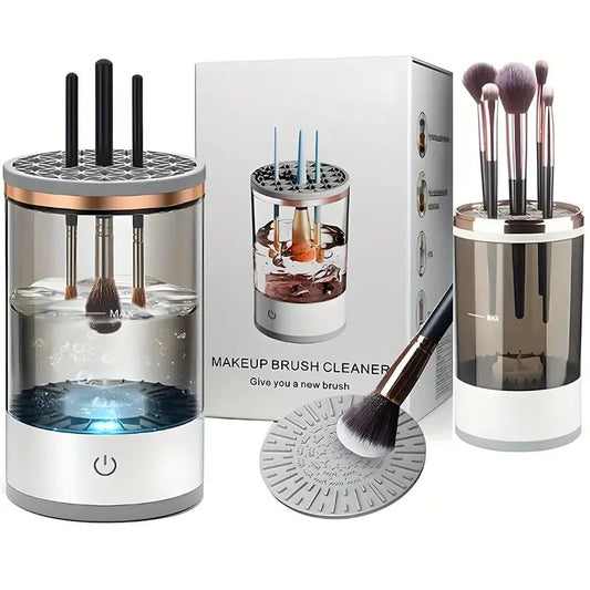 3-in-1 Automatic Makeup Brush Cleaning & Drying Stand,Usb Charging Port Makeup Brush Cleaning Tool,Fits All Size Makeup Brushes,Valentine's Day Gifts for Women Girls