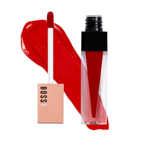 Bossy Cosmetics Liquid Lipstick for Women, Vegan, Hydrating, Long Lasting, Matte Lip Stick for Healthy & Full Lips, Paraben, Mineral Oil and Cruelty Free (Faith - Bright Red Color)