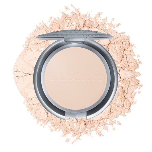 T. Leclerc Compact Pressed Powder - Super-Blendable Face Makeup Longwear Portable Matte Finish Radiant Natural Medium to Full Coverage Airbrushing Mineral Base For Pores & Imperfections (Translucide)